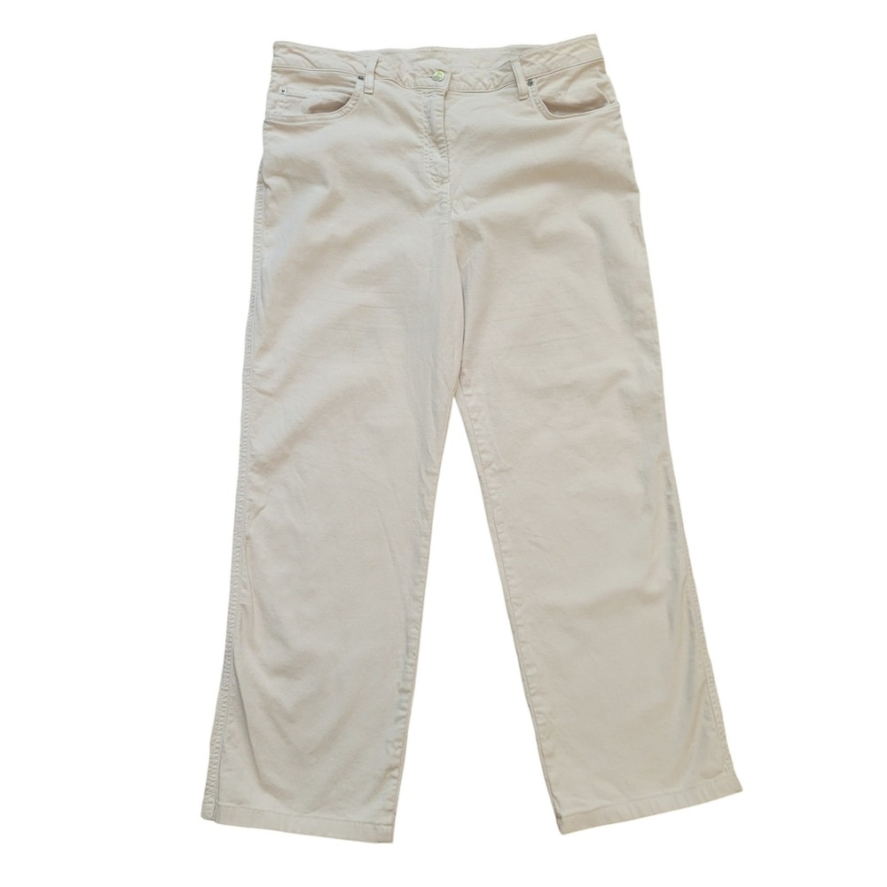 St John Sport‎ Cream Straight Leg Jeans High Rise Off White USA 12